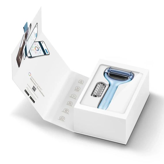 Електронний ролер для обличчя та тіла з мікроголками GESKE MicroNeedle Face&Body Roller 8в1 gray, Блакитний | Зображення 8