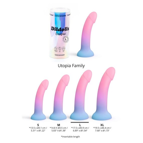 Дилдо з кольоровим градієнтом Love To Love DILDOLLS - UTOPIA L ультрам'який | Зображення 3