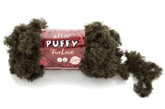 Пряжа Alize Puffy Furlove No 29 (Алізе Пуффі Фурлав) хутряна пряжа з петельками для в'язання руками, 100 г / 6.3 м