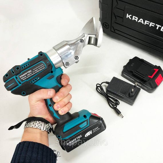 Ножницы по металлу для профнастила Krafftec DJS130R, Электроножницы по металлу листовые CS-55 | Зображення 8