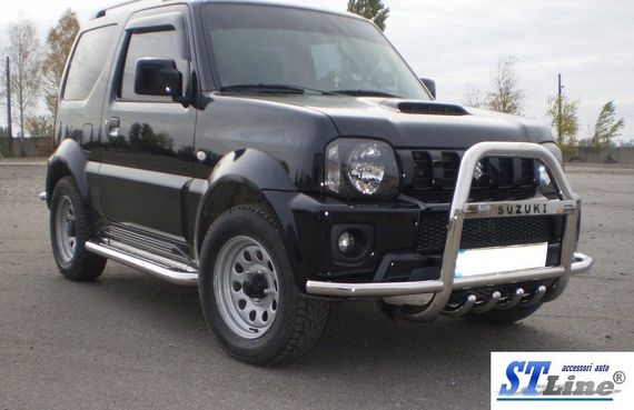 Кенгурятник с усами QT007 (нерж) для Suzuki Jimny 1998-2018 гг | Зображення 5