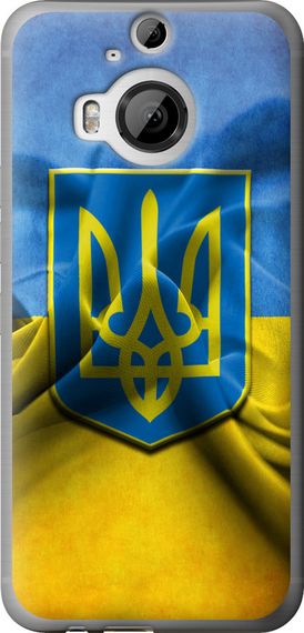 Чехол на HTC One M9 Plus Флаг и герб Украины 1 "375u-134-17620"