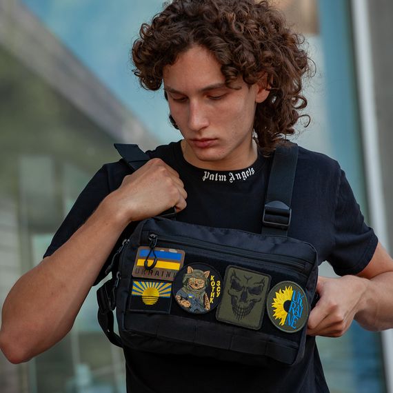 Молодіжна брезентова сумка, Маленька чоловіча брезентова сумка Нагрудна бананка містка XQ-47 | Зображення 7