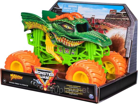Оригінал Monster Jam Dragon Монстр-трак Зелений Дракон 1:24 Металевий кузов