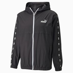 Ветровка Puma ESS+ Tape Men's Windbreaker 847477 01 (черная, спортивная, мужская, с подкладкой, логотип пума)