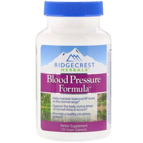 Комплекс для профілактики тиску та кровообігу RidgeCrest Herbals Blood Pressure Formula 120 Veg Caps RCH549