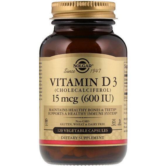 Витамин D Solgar Vitamin D3 (Cholecalciferol) 600 IU 120 Veg Caps