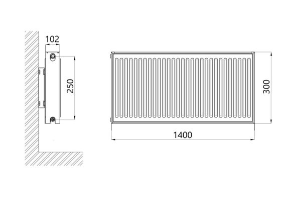 Радіатор сталевий Thermo Alliance IMAS 22 тип 300x1400 мм бічне підключення (TAI223001000K) | Зображення 1