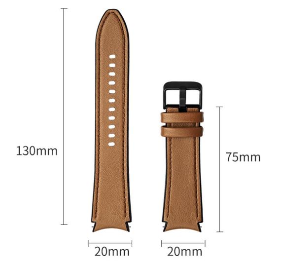 Ремінець Primolux Leather Silicone для годинника Samsung Galaxy Watch 5 / Watch 5 Pro - Brown | Зображення 5