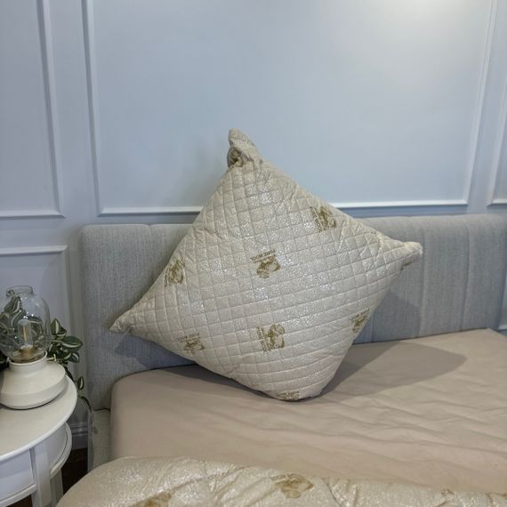 Подушка стеганая из эко овчины Leri Max Pure Wool 21506 50х50 см бежевая