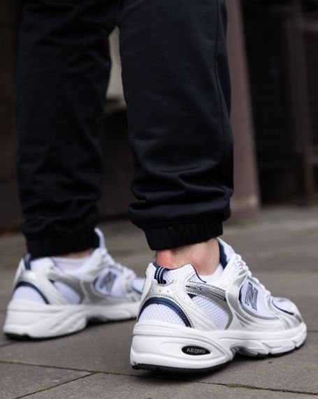Кросівки літо вставки сітка New Balance 530 колір: білий /синій | Зображення 3