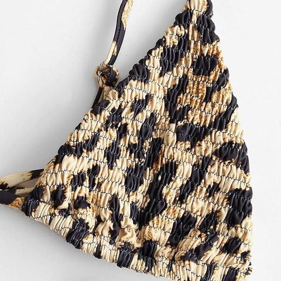 Жіночий роздільний купальник бікіні ZAFUL , двійка з леопардовим принтом на зав’язках М/10/38 відкритий, тренд | Зображення 2