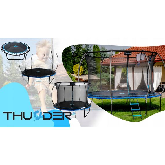 Батут із внутрішньою сіткою THUNDER Inside Ultra 12FT 374 см Black/Blue | Зображення 7