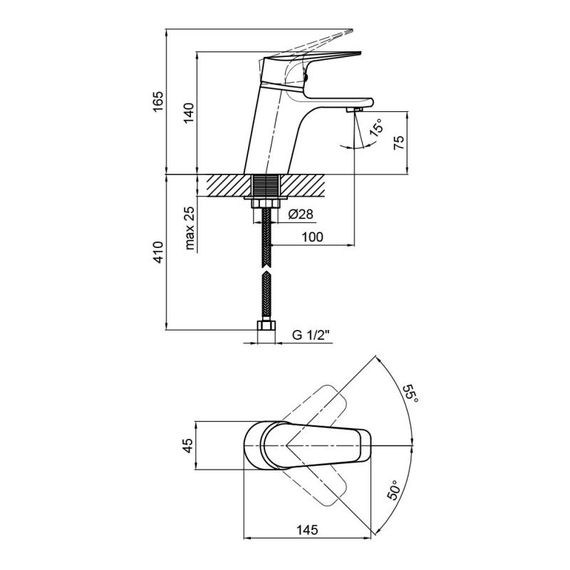 Смеситель для раковины Lidz (CRM) 19 46 001 00 | Зображення 1