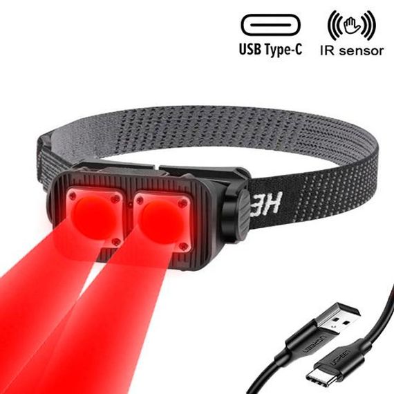 Ліхтар налобний з датчиком руху XPRO WH-0218-XPG, з Li-Ion акумулятором, зарядка Type-C, 500 лм, 80 м, 3 діоди (білий, жовтий, червоний) (47512-0218_167) | Зображення 2