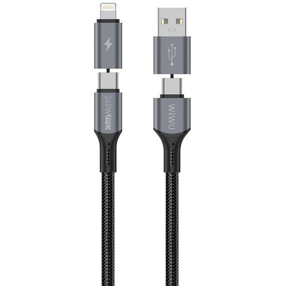 Дата кабель WIWU C077 Cyberlink Type-C to Lightning 27W (1m) Silver