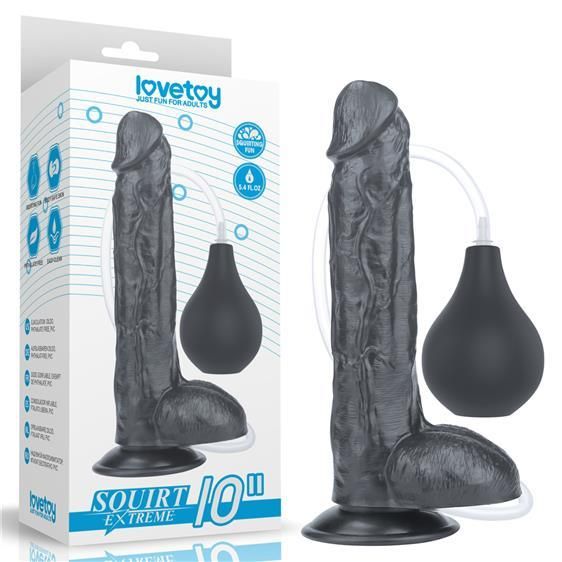 Фаллоимитатор - Squirt Extreme Dildo 10" Black Sex Aura