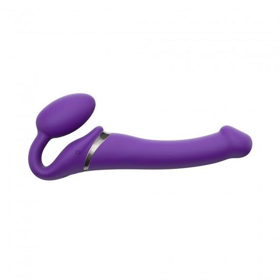 Безремінний страпон з вібрацією Strap-On-Me Vibrating Violet M, діаметр 3,8 см, пульт ДК, регульований | Зображення 4
