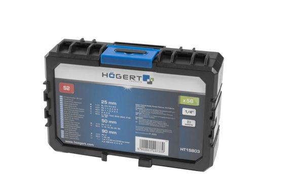 Набір біт ударних та свердел по металу, HT1S803 уп 56 шт Hoegert | Зображення 3
