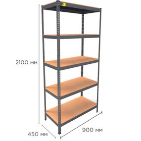 Металевий стелаж MRL-2100 ( 900x450) чорний