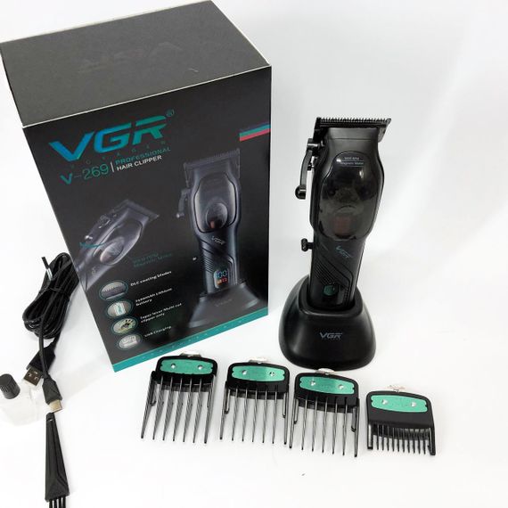 Профессиональный триммер с набором насадок, Мужской триммер для окантовки, Машинка для стрижки хорошая VP-63 | Зображення 4