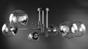 Люстра стельова на 6 лампочок 26195 Чорний 28х72х72 см.