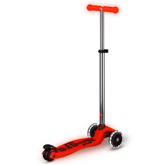 Трехколесный самокат Maxi Deluxe Glow LED Red (Красный со светящимися колесами) | Зображення 3