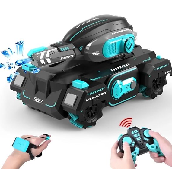 Танк усюдихід на радіокеруванні Vulcan 10A стріляє орбізами пульт браслет Чорний (47756-9061_683) | Зображення 2