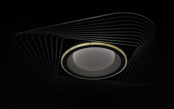 Люстра світлодіодна стельова LED світильник для квартири на стелю лед з пультом 25985 Чорний 7х49х49 см. | Зображення 4