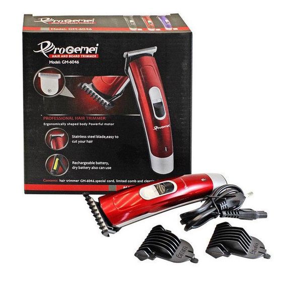 Аккумуляторный универсальный триммер для стрижки Gemei GM-6046, Электромашинка LZ-973 для волос