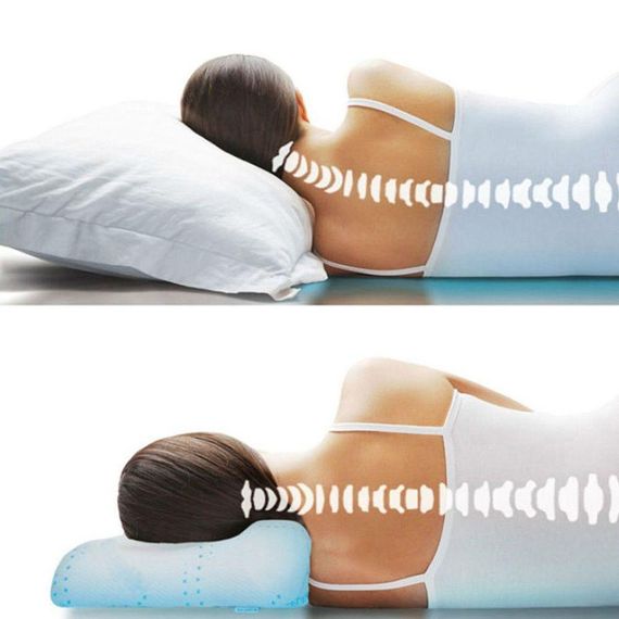 Ортопедична подушка для сну з ефектом пам'яті 50x29x10/7см, Memory Foam Pillow / Анатомічна подушка з піни для шиї | Зображення 1