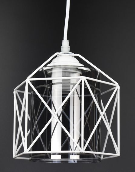 Люстра підвісна LOFT на 1 лампочку 27057 Білий 25-100х16х19 см. | Зображення 1