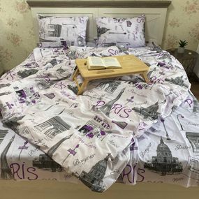 Постільна білизна євро париж фіолетовий