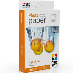 Папір 10*15см глянцевий 180г/м 100 шт ColorWay PG1801004R