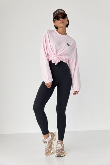 Лонг вільного фасону з написом - рожевий цвет, ONE SIZE (є розміри) | Зображення 2