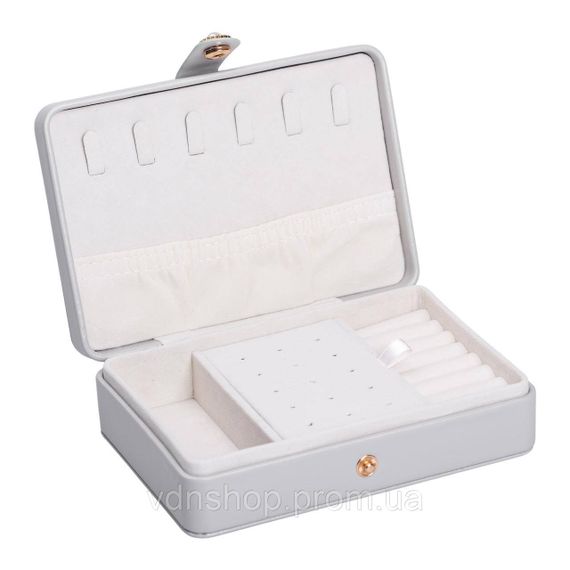 Скринька для прикрас з еко шкіри 16×11×4.7 см органайзер для ювелірних виробів HP-5-30G | Зображення 1