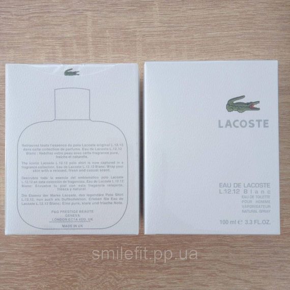 Чоловіча туалетна вода Lacoste Eau De Lacoste L.12.12 White Blanc 100 мл | Зображення 1