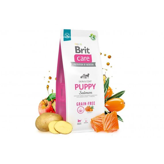 Корм сухий Brit Care Dog Grain-free Puppy для цуценят беззерновий з лососем 1 кг | Зображення 4