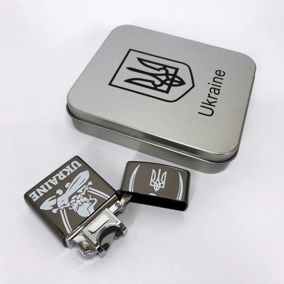 Дугова електроімпульсна запальничка USB Україна (металева коробка) HL-449. VA-385 Колір: чорний | Зображення 8