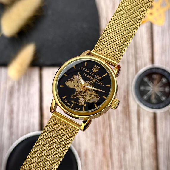 Класичний жіночий годинник Awarder 028L Gold-Black Де би не була | Зображення 1