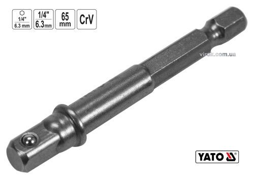Тримач-адаптер торцевих головок YATO 1/4" 65 мм HEX- 1/4" (YT-04625)