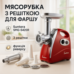 М'ясорубка з металевим корпусом SMG-5420R, Кухонна м'ясорубка з реверсом '3 в 1 SZ-69