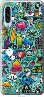 Чехол на Samsung Galaxy A90 5G Стикер бомбинг 1 из силикона FCh_002468