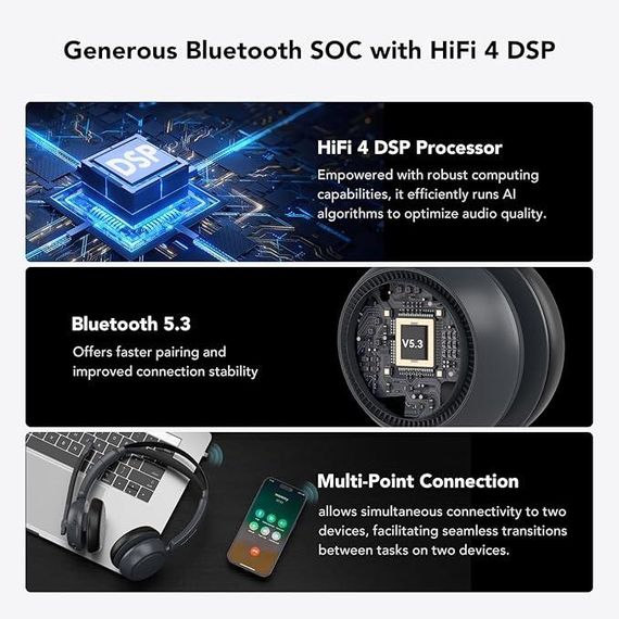 Bluetooth-гарнитура Nuroum Bluetooth Wireless Headset AW-HP31S Беспроводная гарнитура с микрофоном | Зображення 3