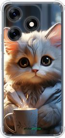 Чохол на Tecno Spark 10 Білий кіт "5646sp-3023-2448"