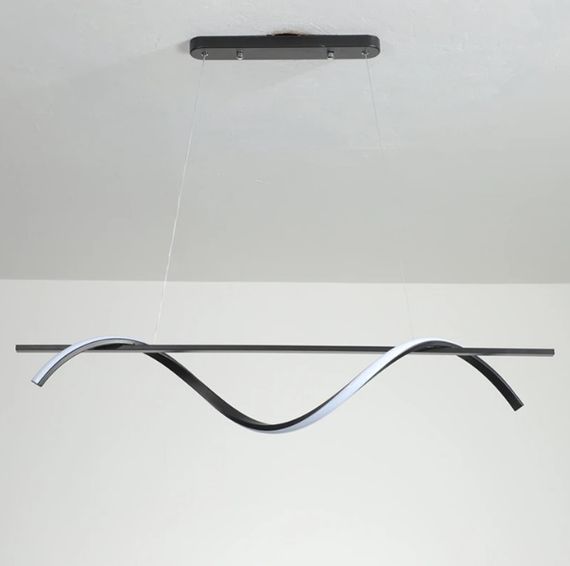 Люстра світлодіодна підвісна LED світильник для квартири на стелю лед 27074 Чорний 30-160х10х100 см. | Зображення 3