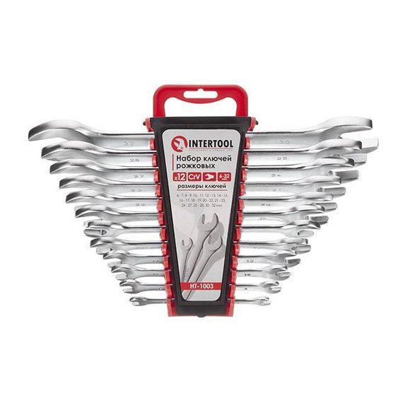 Набір ключів ріжкових 12 од., 6-32 мм, Cr-V INTERTOOL HT-1003