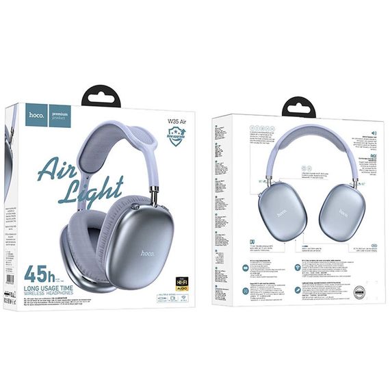 Накладные беспроводные наушники Hoco W35 Air Triumph Blue | Зображення 3