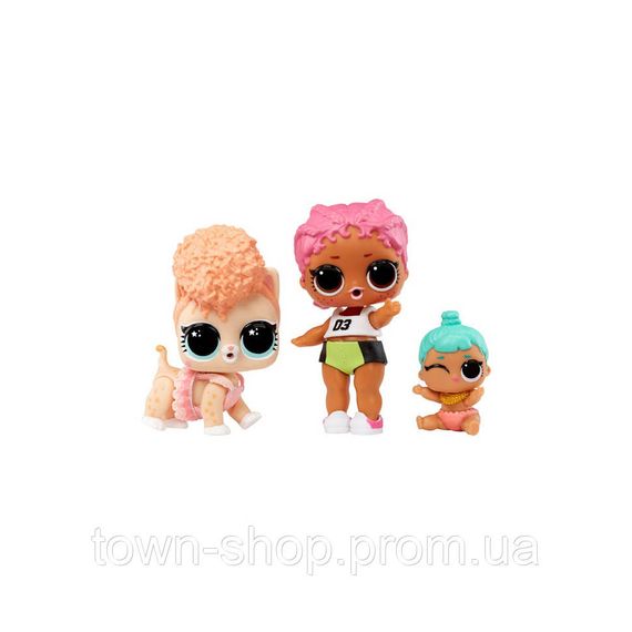 Набор игровых фигурок Спайки, Китти, Лил Дженни L.O.L. Surprise! 987895 серии "OPP Tot + Pet + Lil Sis" | Зображення 1