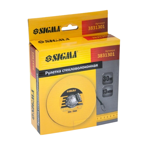 Рулетка скловолокно 30м*13мм SIGMA | Зображення 1